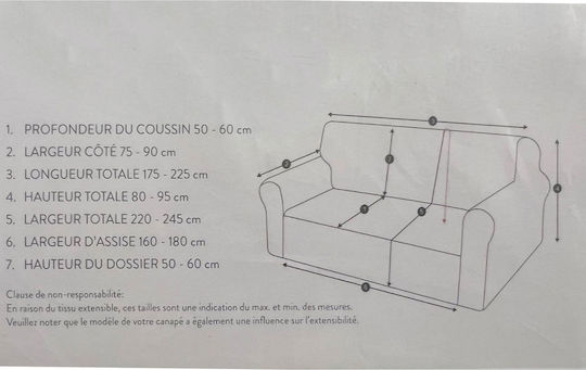 Sacha Husă Elastică Canapea cu trei locuri Antracit 245x86cm 1buc 1612930