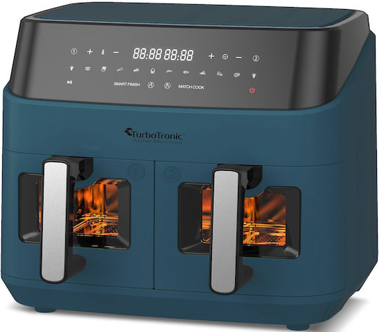 Turbotronic Air Fryer με Διπλό Αποσπώμενο Κάδο 9lt Μπλε TT-DAF6W