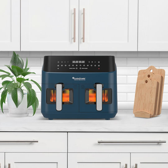 Turbotronic Air Fryer με Διπλό Αποσπώμενο Κάδο 9lt Μπλε TT-DAF6W