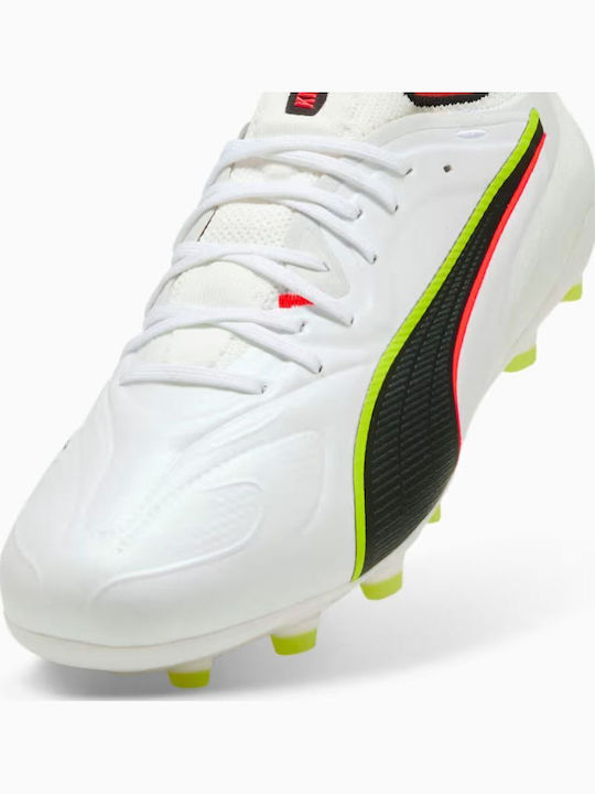 PUMA King 20 Ultimate Fußballschuhe mit Stollen Weiß