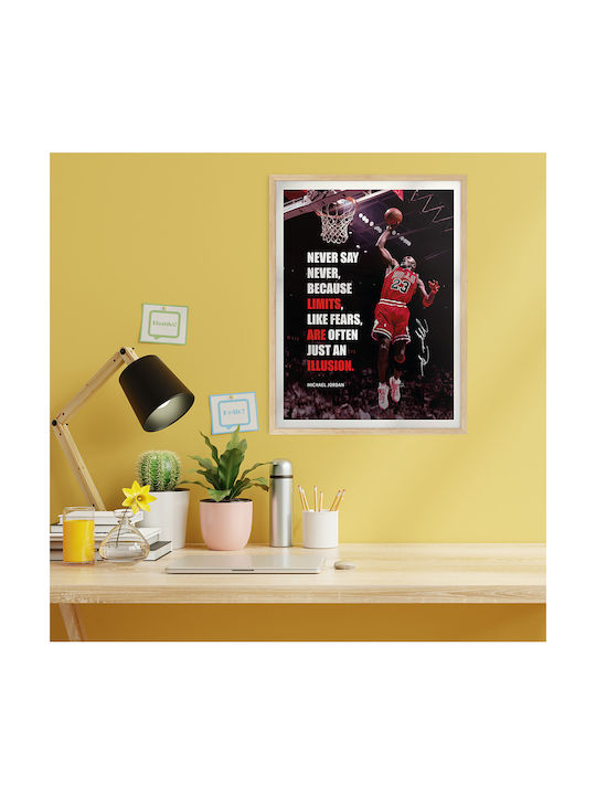 Poster Nba Michael Jordan Snk296 21cm X 30cm Λευκό Κάδρο Pvc