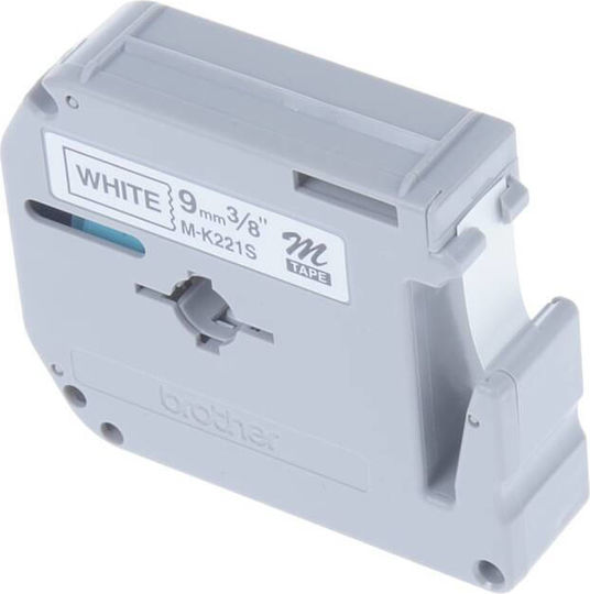 Brother MK221SBZ Ταινία Ετικετογράφου 4m x 9mm σε Μαύρο Χρώμα Συμβατή με Brother M
