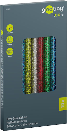 Goobay Werkzeuge Heißklebestifte 11 Mm 5 Glitzerfarben 10 Stück