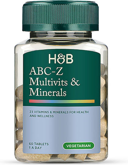 Holland & Barrett ABC-Z Multivits & Minerals Мултивитамин за Кожата & Здравето на костите 60 Таблетки