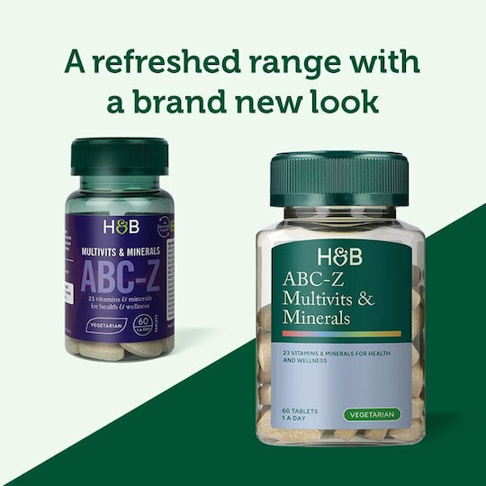 Holland & Barrett ABC-Z Multivits & Minerals Мултивитамин за Кожата & Здравето на костите 60 Таблетки