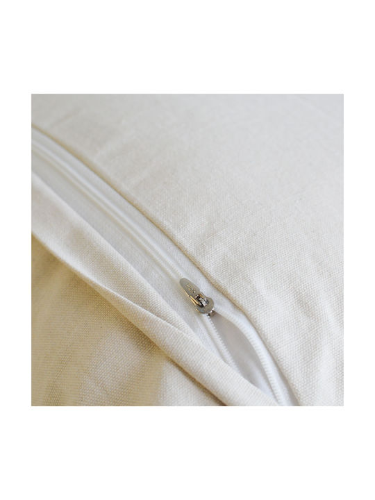Ravelia Decorative Pillow Case Made of 100% Cotton Ecru 45x45cm