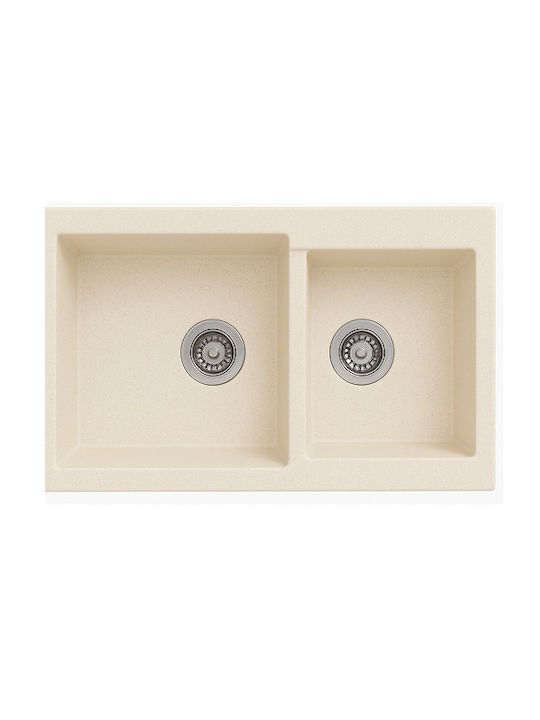 Unixton Drop-In Küchenspüle aus Flüssiger Granit M85xB50cm Braune