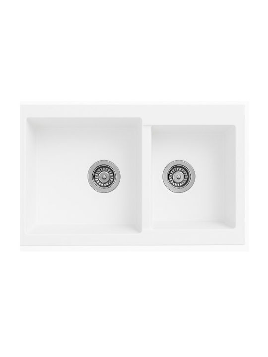 Unixton Drop-In Küchenspüle aus Flüssiger Granit M85xB50cm Braune