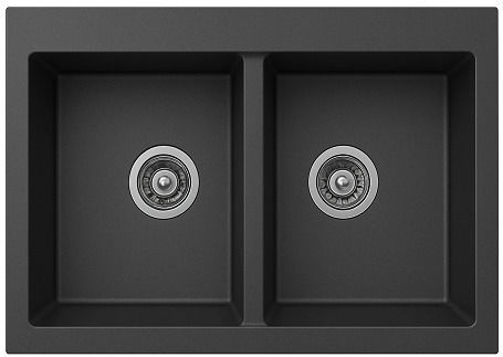 Unixton Drop-In Kitchen Sink Made of Liquid Granite 78x50cm Brown