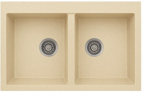 Unixton Drop-In Kitchen Sink Made of Liquid Granite 78x50cm Brown
