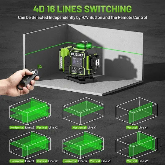 Huepar W04CG Nivelă laser liniară cu fascicul verde