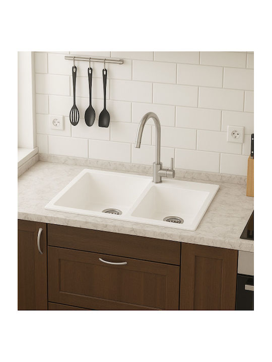 Unixton Drop-In Küchenspüle aus Flüssiger Granit M85xB50cm Braune