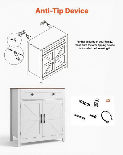 Μπουφές από Ξύλο & Μέταλλο με Συρτάρια White 75x37.5x80cm
