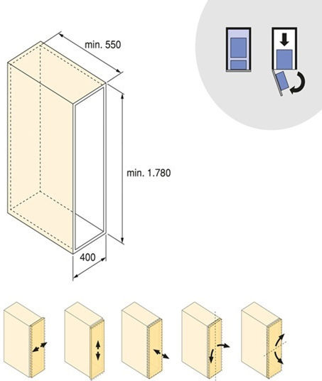 Tandem Food Container With Wooden Bottom Emuca Harmony 8384035 Brake Height 1780mm Box 45cm