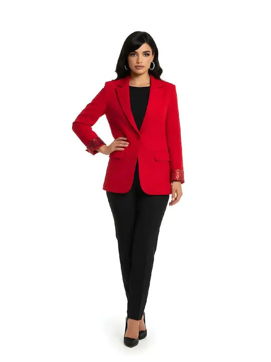 Mezzo Mezzo Blazer pentru femei Sacou Red