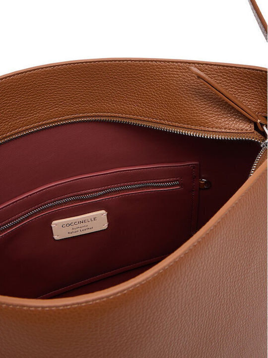 Leder Damentasche Schultertasche Braun
