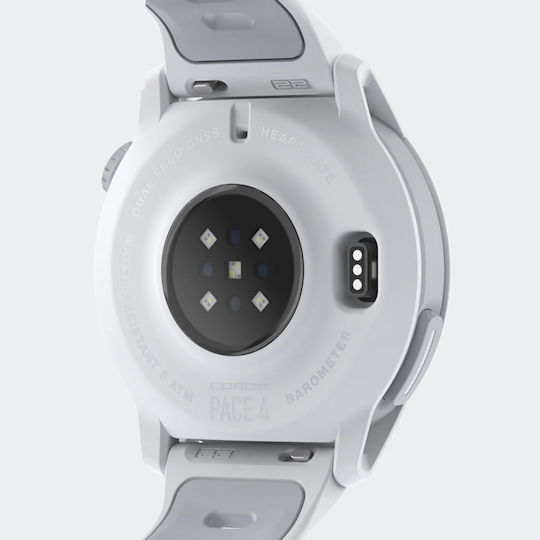 Coros Pace 4 43mm Rezistent la apă Smartwatch (White Silicone Strap)