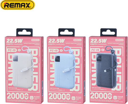 Remax GC-15 Power Bank 20000mAh with USB-A Port and USB-C Port Power Delivery Beige