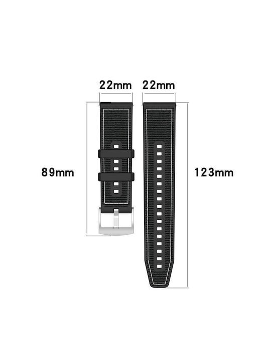 Hybrid Watch Strap Silicone Braid 22 Mm Amazfit Gtr 4 Gtr 3 Gtr 3 Pro Gray