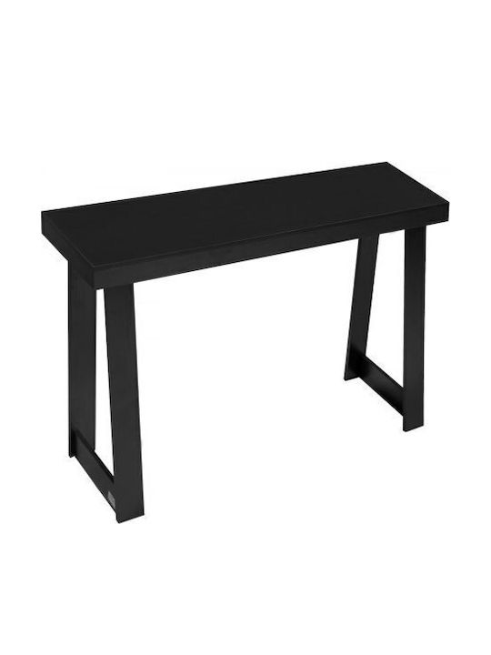 Wooden Console Table Black Velvet-Black Metal L118xW30.5xH46.5cm