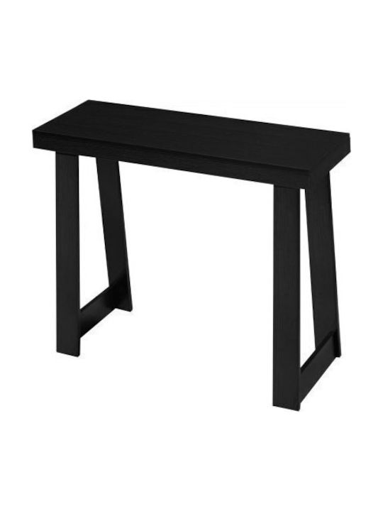 Wooden Console Table Black Velvet-Black Metal L91.5xW30.5xH36cm