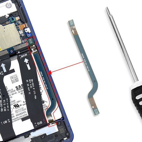 Clappio Frc Compatible Galaxy S25 Ultra Motherboard To Charging Connector Cable Blue