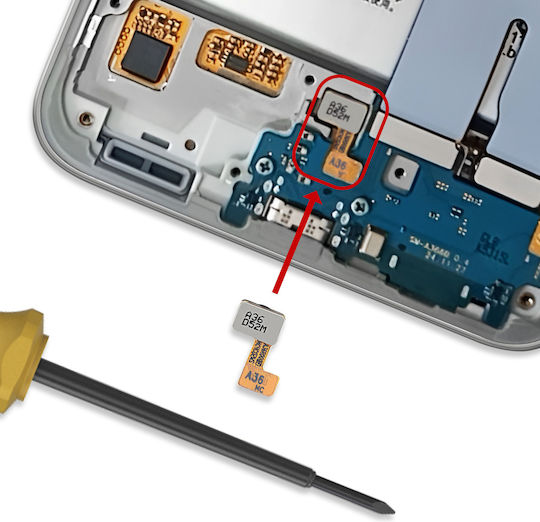 Samsung Fingerprint Reader Galaxy A36 Original Ribbon Cable Black