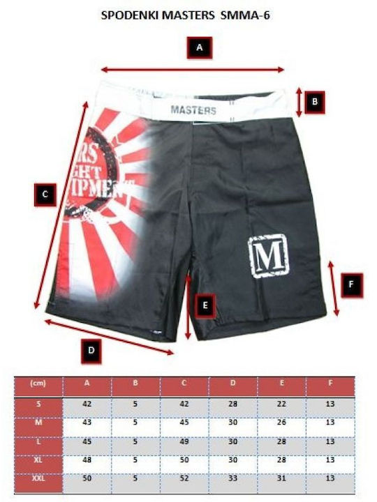 Sport Masters 06606-6M Σορτσάκι MMA Μαύρο