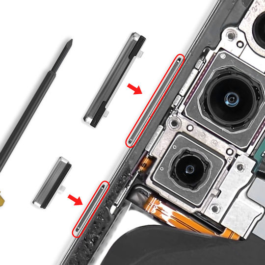 Clappio Taste De Înlocuire Power Volume Pentru Galaxy S23 Galaxy S23 Plus Negru