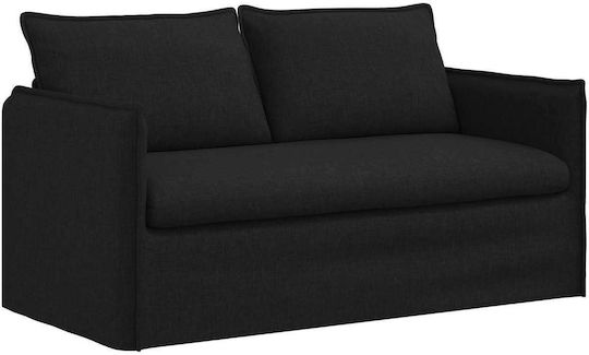 Two-Seater Couch Black 195x82x85 cm