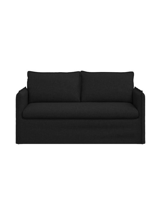 Two-Seater Couch Black 195x82x85 cm