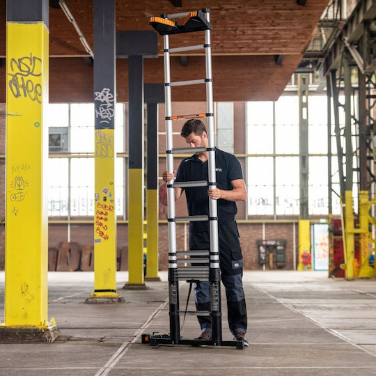 Batavia Telescopic Ladder Aluminum 14 of Steps with Maximum Height 4.17m