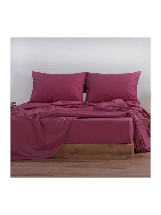Nef-Nef Homeware Cearșaf Super dublu 240x270cm. Basic Bordo