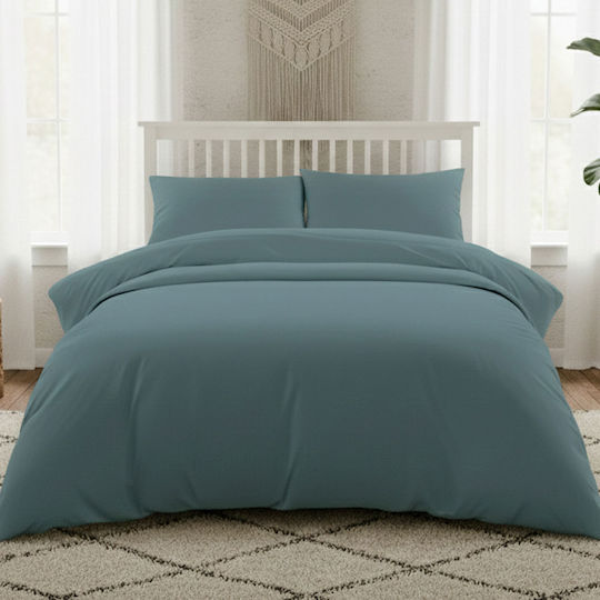 Melinen Bettlaken Super-Doppel mit Gummiband 160x200+35cm. Lavish Dark Aqua