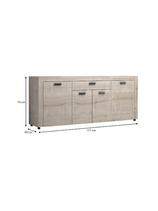 Joseph Holzsideboard mit Schubladen Anthrazit 177x40x76cm