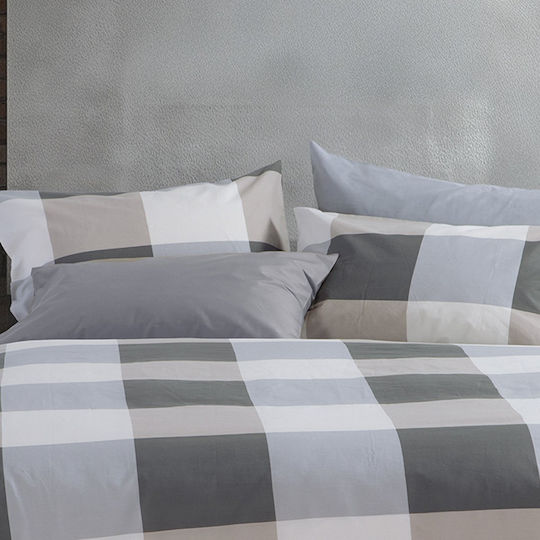 Nef-Nef Homeware Casual Check with Envelope Cover Grey 52x72cm