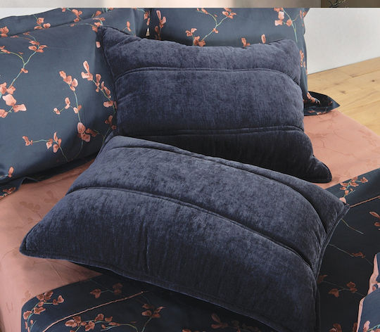 Σετ 2 Διακοσμητικές Μαξιλαροθήκες Vania 52x72 Nef-nef Homeware 18 Dark Blue