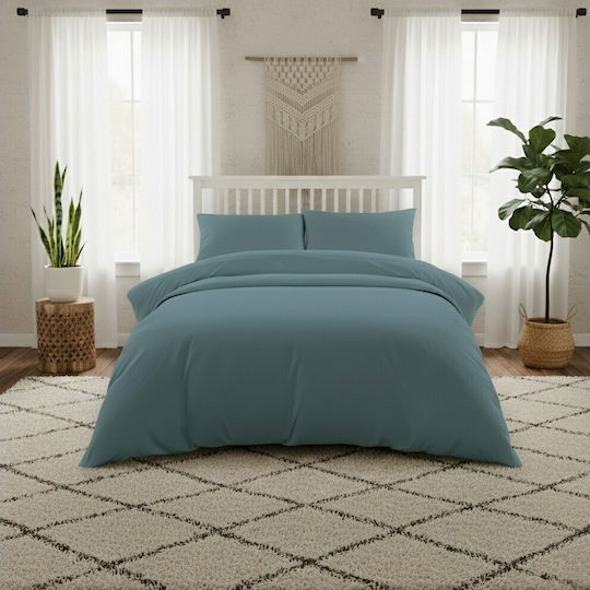 Melinen Σετ Μαξιλαροθήκες με Φάσα Dark Aqua 53x72εκ.