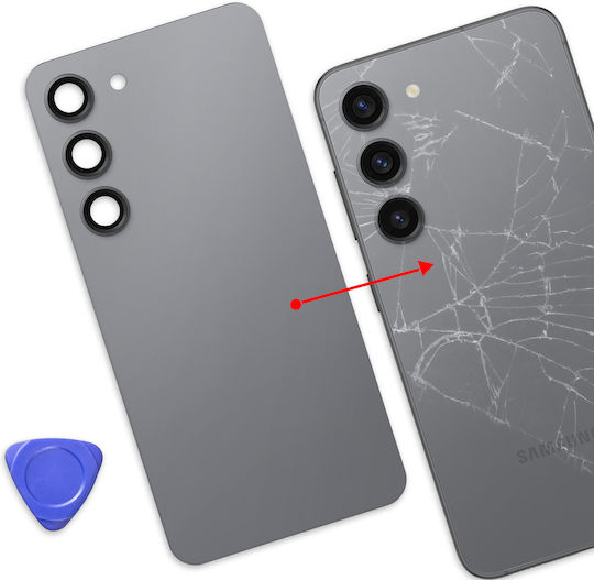 Clappio Capac Baterie De Schimb Galaxy S23 Adeziv Integrat Gri