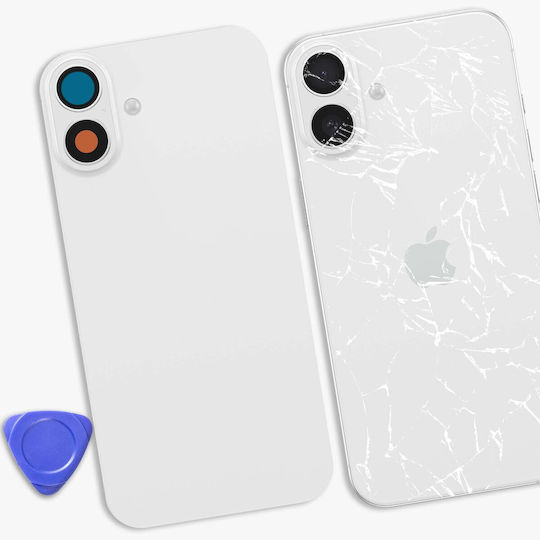 Clappio Replacement Battery Cover Iphone 16 Plus Integrated Adhesive White