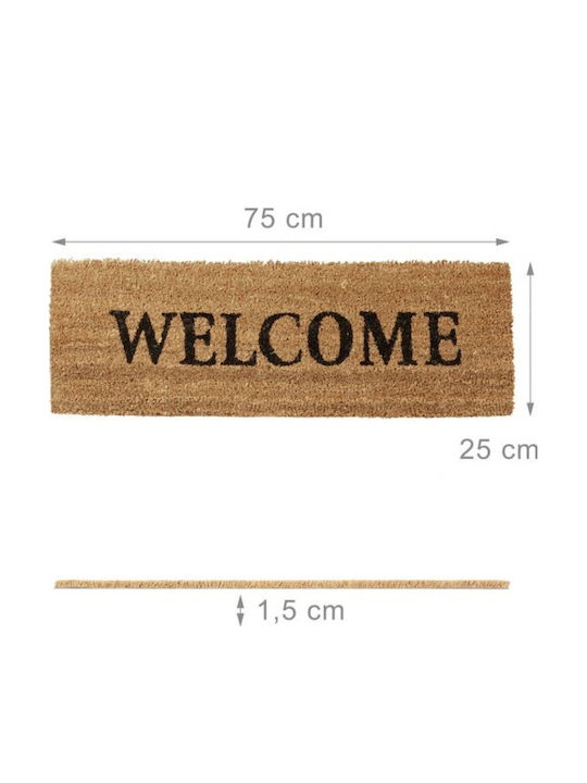 Relaxdays Covor de Intrare din Cocos cu Suport Antiderapant Maro 75x25buc Grosime 15mm
