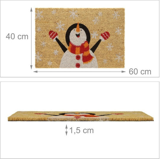 Relaxdays Covor de Intrare din Cocos cu Suport Antiderapant Multicolor 60x40buc