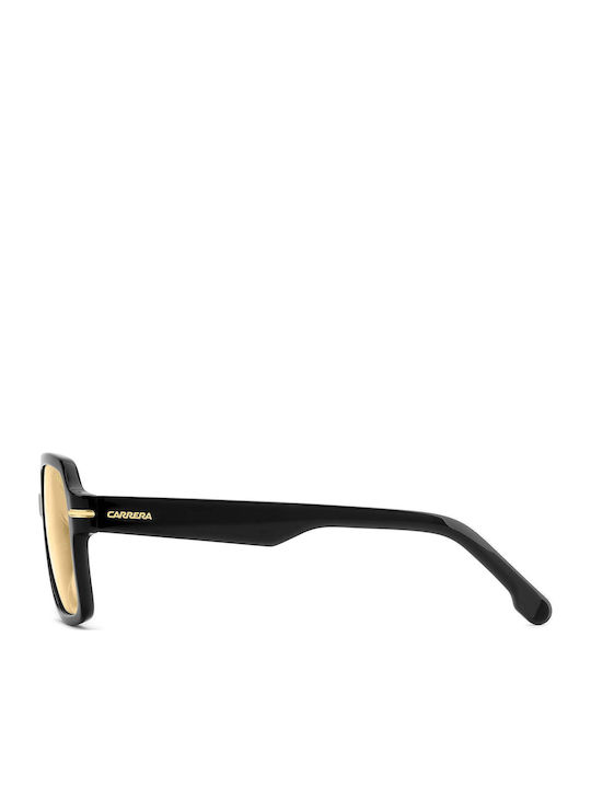 Carrera Men's Sunglasses with Black Horn-Rimmed Frame and Grey Lens 377/S 807/4A