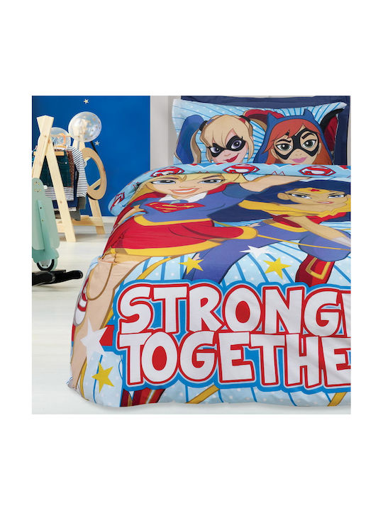 Das Home Σετ Μονά Super Hero Girls Πολύχρωμο 160x260cm