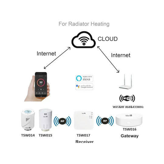 Electronică Valvă termostatică pentru radiatoare cu Wi-Fi pentru un site de comerț electronic pentru încălzirea corpului 1buc