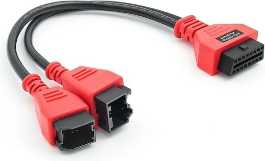 Obd 2 Diagnosewerkzeug Adapterkabel 12 Pin Zu 8 Pin Chrysler Schwarz Rot
