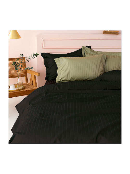 Palamaiki Set Cearșafuri 240x270cm. Sateen Negru 4buc