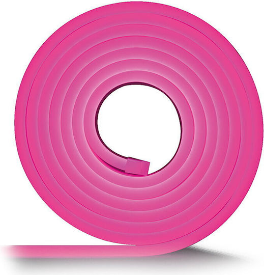 Ibiza Sound Banda LED Rezistentă La Apă 12V Lumină Roz 5m Neon Flex Cu Sursă De Alimentare