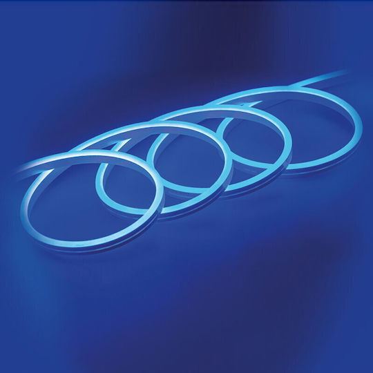 Ibiza Sound Bandă LED Rezistentă La Apă 12V Lumină Albastră 5m Neon Flex Cu Sursă De Alimentare