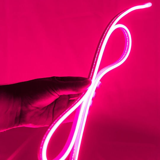 Ibiza Sound Banda LED Rezistentă La Apă 12V Lumină Roz 5m Neon Flex Cu Sursă De Alimentare